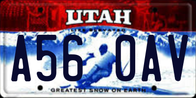 UT license plate A560AV