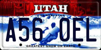 UT license plate A560EL