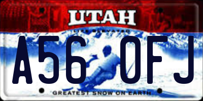 UT license plate A560FJ