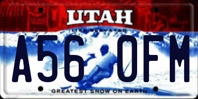 UT license plate A560FM