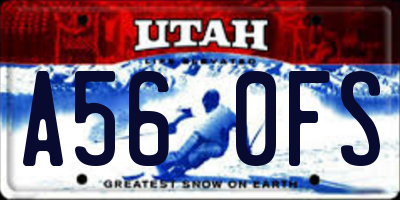UT license plate A560FS