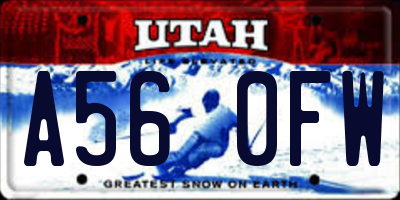 UT license plate A560FW