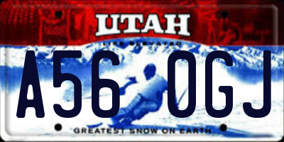 UT license plate A560GJ