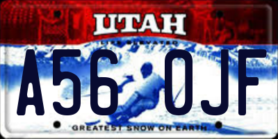 UT license plate A560JF