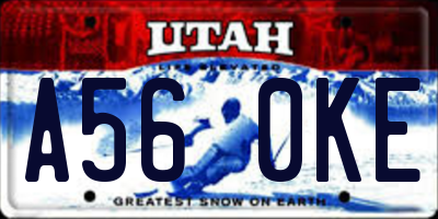 UT license plate A560KE