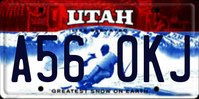 UT license plate A560KJ