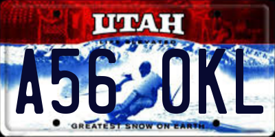 UT license plate A560KL