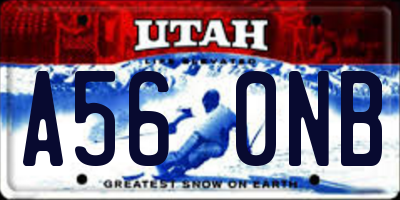 UT license plate A560NB