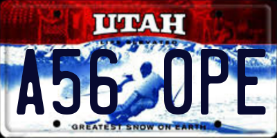 UT license plate A560PE