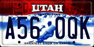 UT license plate A560QK
