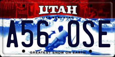 UT license plate A560SE