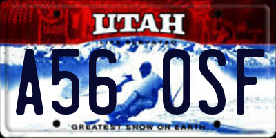 UT license plate A560SF