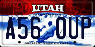 UT license plate A560UP