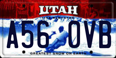 UT license plate A560VB