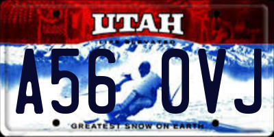 UT license plate A560VJ