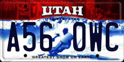 UT license plate A560WC