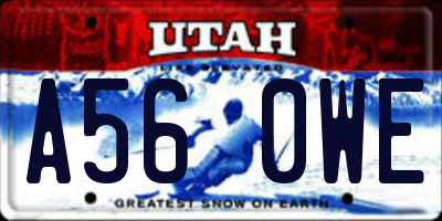 UT license plate A560WE