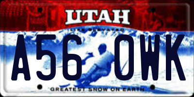 UT license plate A560WK