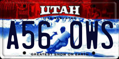 UT license plate A560WS