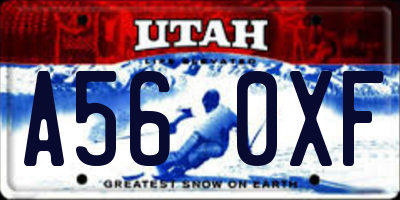 UT license plate A560XF