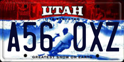 UT license plate A560XZ
