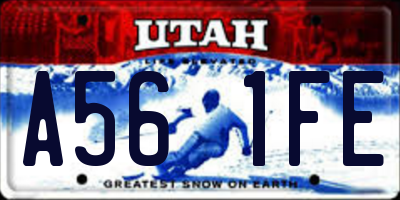 UT license plate A561FE