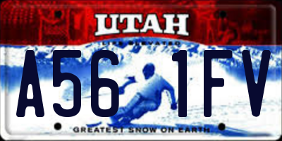 UT license plate A561FV