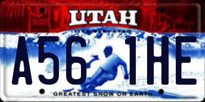 UT license plate A561HE