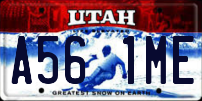 UT license plate A561ME