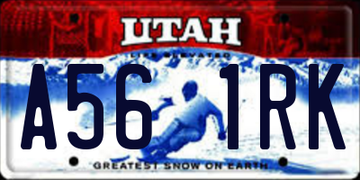 UT license plate A561RK