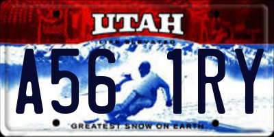 UT license plate A561RY