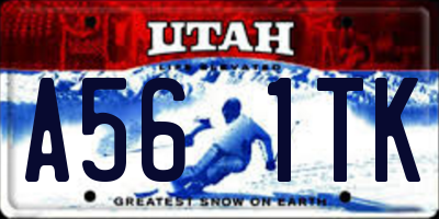 UT license plate A561TK