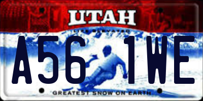 UT license plate A561WE
