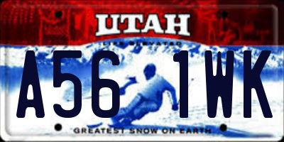 UT license plate A561WK