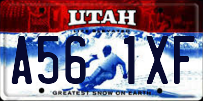 UT license plate A561XF