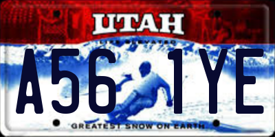 UT license plate A561YE