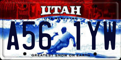 UT license plate A561YW