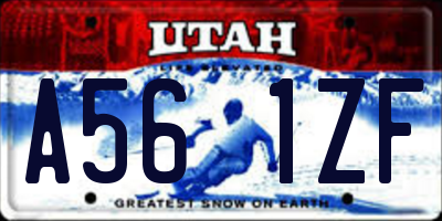UT license plate A561ZF