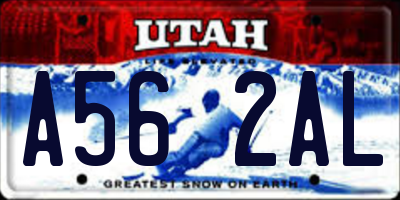 UT license plate A562AL