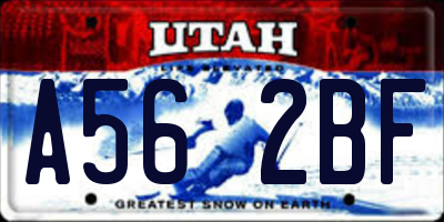 UT license plate A562BF