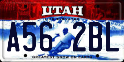 UT license plate A562BL