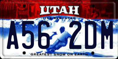 UT license plate A562DM