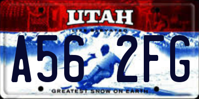 UT license plate A562FG