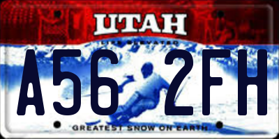 UT license plate A562FH