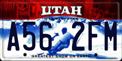 UT license plate A562FM
