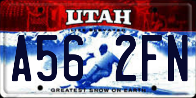 UT license plate A562FN