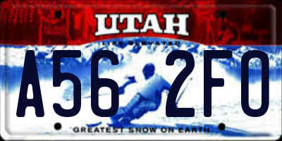 UT license plate A562FO