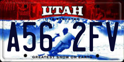 UT license plate A562FV