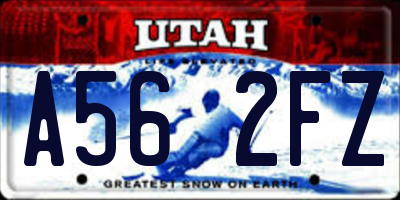 UT license plate A562FZ