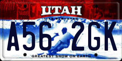 UT license plate A562GK